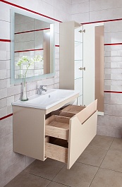 Бриклаер Мебель для ванной Брайтон 80 (Комо) глиняный серый – фотография-3